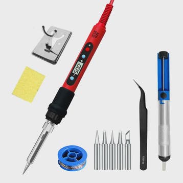 80W LCD Soldeerbout Kit met Instelbare Temperatuur en Kerami, Verzenden, Nieuw
