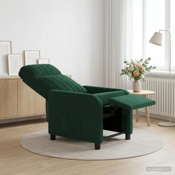 vidaXL Massage Recliner Donkergroen fluweel, Verzenden, Nieuw