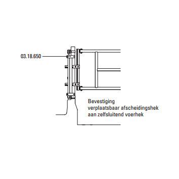 Bevestiging aan veiligheidsvoerhek 2472