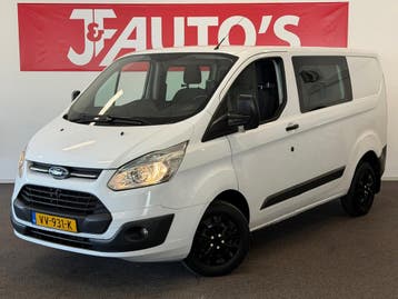 Ford Transit Custom 270 2.2 TDCI L1H1|DUBBEL CABINE|CRUISE|E, Euro 5, Stof, Gebruikt, Wit