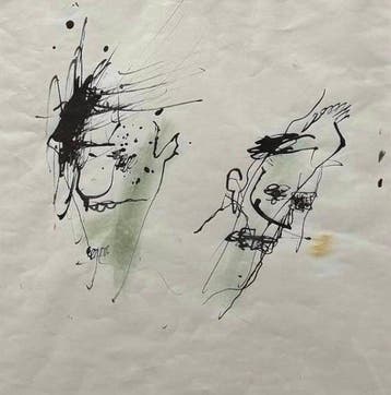 Herman Brood (1946-2001) - Twee Groene Hoofden, Antiek en Kunst
