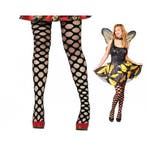 Carnaval netpanty zwart met ronde gaten - Panty's, Verzenden, Nieuw