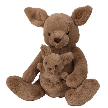 Kangoeroe met baby knuffel - pluche - 38 cm, Kinderen en Baby's, Verzenden, Nieuw
