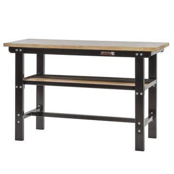 Werkbank zwart 150 cm met hardhouten blad, Ophalen of Verzenden, Nieuw