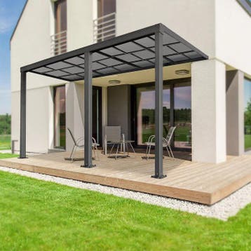 Aluminium Terrasoverkapping Jakarta - 6 x 3 m - Grijs - Schu, Tuin en Terras, Overkappingen, Verzenden, Nieuw