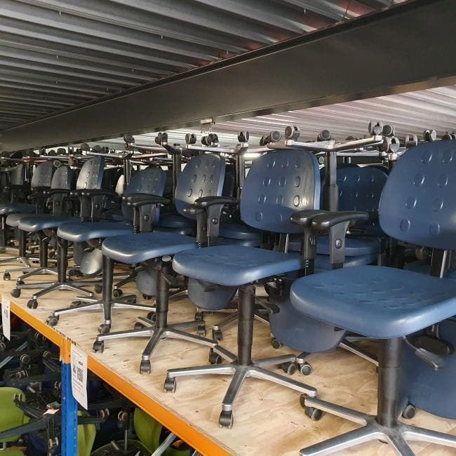 10x Labkoo medische werkstoelen werkstoel PU kunststof blauw, Huis en Inrichting, Bureaustoelen, Gebruikt