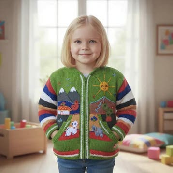 Light blue peruvian sweater,  Peruvian kids sweater, Nieuw, INCADREAM, Truitje of Vestje, Verzenden