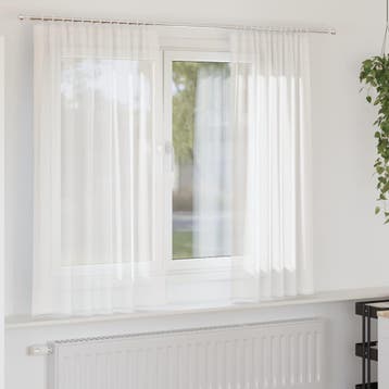 vidaXL Gordijnen voile met roedezakken 2 st wit, Verzenden, Nieuw, Wit
