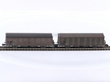 Schaal N Minitrix 15307 Set Hbis-v Schuifwandwagen van de..., Gelijkstroom, Overige typen, Ophalen of Verzenden, Zo goed als nieuw