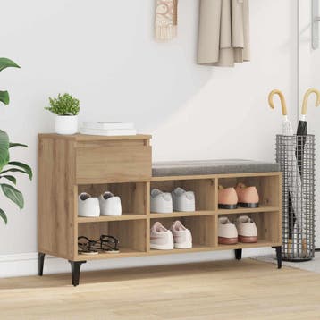 vidaXL Schoenenkast 102 x 36 x 60 cm Bewerkt hout Artisanaal, Verzenden, Nieuw