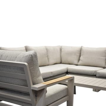 Lola hoek loungeset 3-delig aluminium latte zand, Tuin en Terras, Ophalen of Verzenden, Nieuw, Aluminium