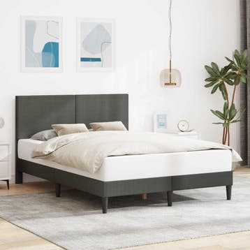 vidaXL Bedframe met hoofdeinde Donkergrijs 120 x 190 cm, Verzenden, Nieuw