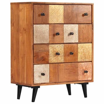 vidaXL Ladekast 60x30x75 cm massief acaciahout, Kinderen en Baby's, Kinderkamer | Commodes en Kasten, Verzenden, Nieuw
