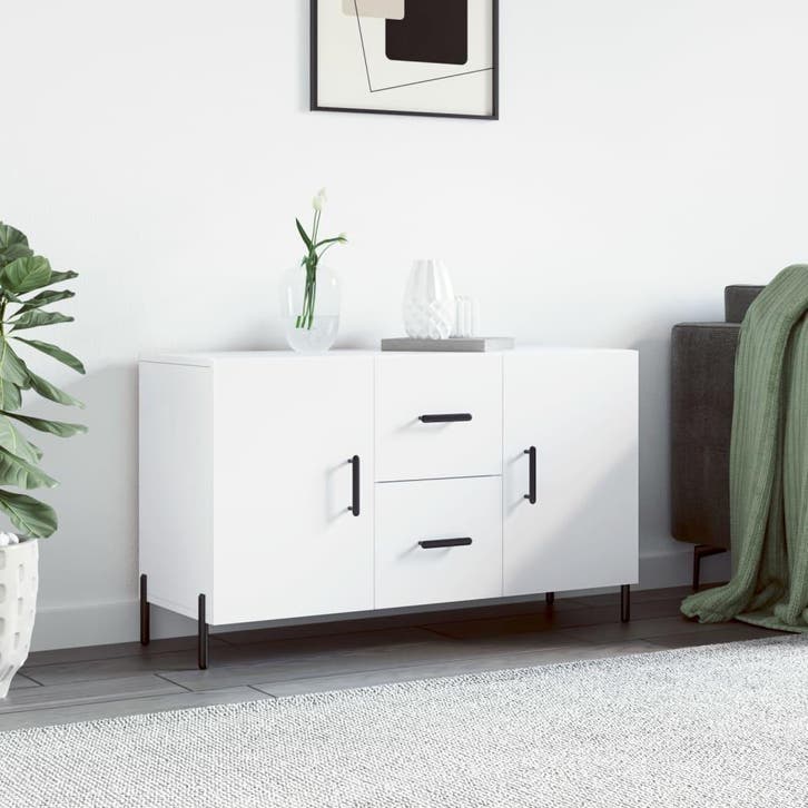 vidaXL Dressoir 100x36x60 cm bewerkt hout wit, Huis en Inrichting, Kasten | Dressoirs, 25 tot 50 cm, Nieuw, 100 tot 150 cm, Overige houtsoorten