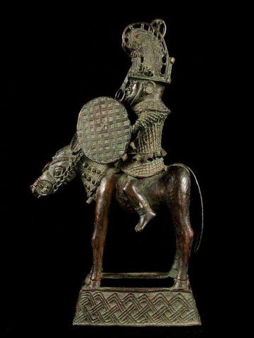 Reiter Bronze OBA - sculptuur - Yoruba - Nigeria