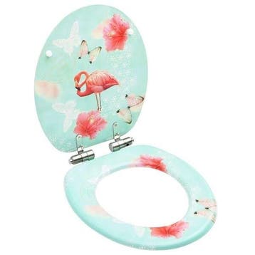 Toiletbril Flamingo - MDF - Retourdeal 40% Korting, Ophalen of Verzenden, Zo goed als nieuw, Chroom, Toilet