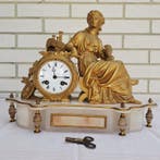 Figurale pendule - Japy Frères - Albast, Regel - 1850-1900