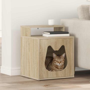 vidaXL Kattenhuis Sonoma 42,5 x 40 x 53,5 cm Bewerkt hout, Verzenden, Nieuw