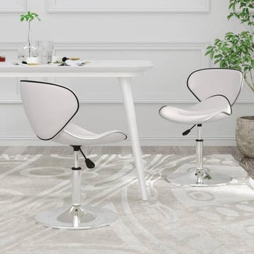 vidaXL Eetkamerstoelen 2 st kunstleer wit, Huis en Inrichting, Stoelen, Verzenden, Nieuw, Wit