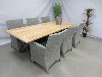 te velde tuinmeubelen amy tuinstoel met lucan teak tuintafel, Nieuw