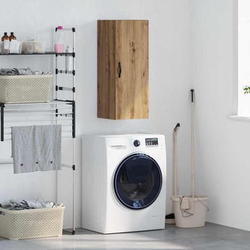 vidaXL Wandkast Artisan Eiken 34,5 x 34 x 90 cm Bewerkt hout, Huis en Inrichting, Minder dan 50 cm, Verzenden, Nieuw, Minder dan 100 cm