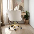 Bureaustoel Stella fluweel, gestoffeerd, dubbele wielen - cr, Huis en Inrichting, Stoelen, Verzenden, Nieuw