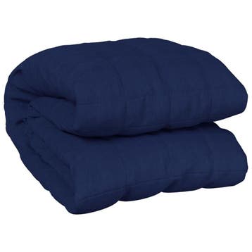 Gewichtendeken Katoen Blauw - Tweedekansje - OP=OP, Huis en Inrichting, Blauw, Tweepersoons, Ophalen of Verzenden, Deken of Dekbed