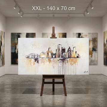 Monika Spiewak - Abstract City - Oil Painting Stretched On