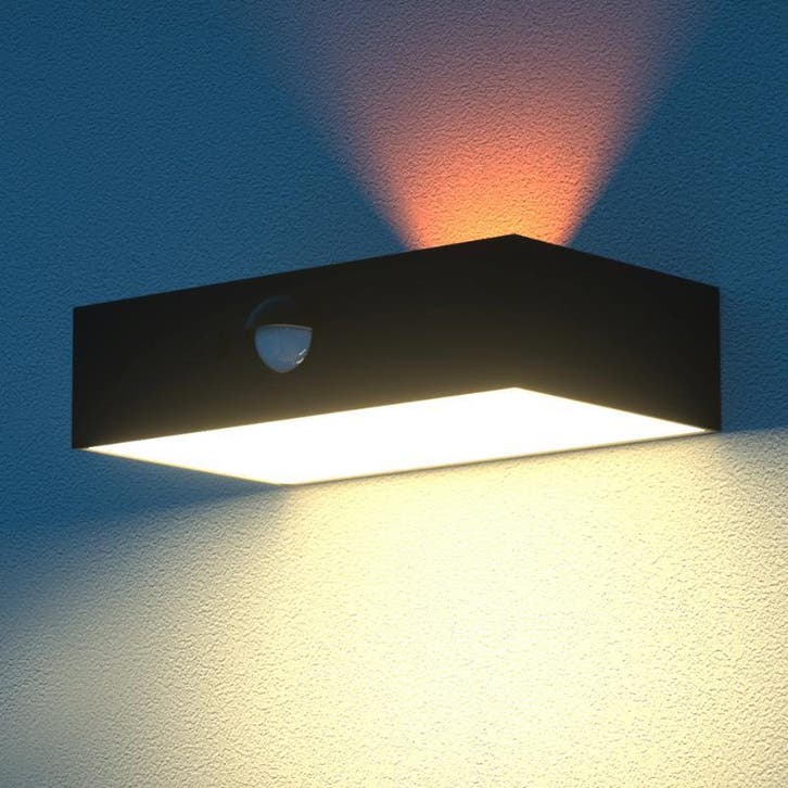 Solar tuinverlichting, gevelverlichting op zonne-energie, Tuin en Terras, Buitenverlichting, Bewegingssensor, Waterbestendig, Led