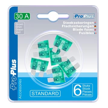 ProPlus Steekzekeringen 30 Ampère GROEN 6 stuks, Ophalen of Verzenden, Nieuw