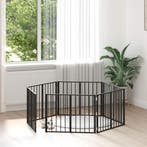 vidaXL Hondenhek 6 pcs Zwart 80 x 60 cm Gegalvaniseerd staal, Verzenden, Nieuw