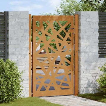 vidaXL Poort met lichtontwerp 100x150 cm weervast staal, Verzenden, Nieuw