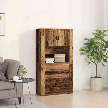 vidaXL buffetkast Oudhout 80 x 33 x 150 cm Bewerkt hout, Minder dan 50 cm, Verzenden, Nieuw, Minder dan 100 cm