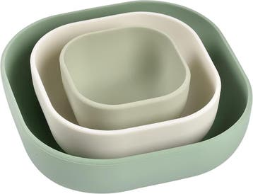 Onbreekbare Kinderkommen Set | Sage Green | Laatste Stuk!, Ophalen of Verzenden, Zo goed als nieuw, Overige typen