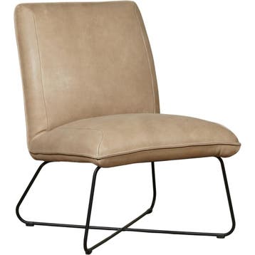Leren fauteuil Less - Kenia Taupe (taupe/bruin), Industrieel, Modern, Scandinavisch, Nieuw, Ophalen of Verzenden, 50 tot 75 cm