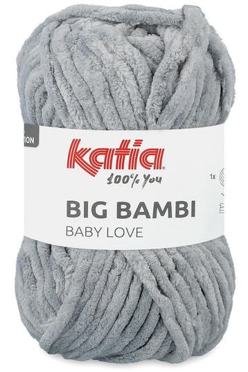 Katia Big Bambi - 107 lichtgrijs - XXL Chenille Garen, Hobby en Vrije tijd, Breien en Haken, Ophalen of Verzenden, Nieuw