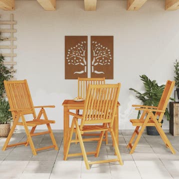 vidaXL 5-delige Eethoek 85x85x74 cm massief acaciahout, Tuin en Terras, Verzenden, Nieuw, Hardhout