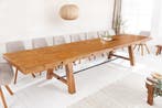 Massieve eettafel FINCA 300-400cm vintage bruin, Ophalen of Verzenden, Nieuw