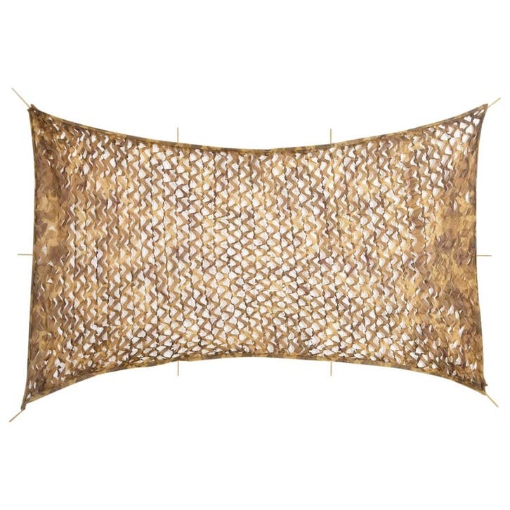 vidaXL Camouflagenet met opbergzak 600x414 cm zandkleurig, Sport en Fitness, Schietsport-accessoires, Nieuw, Verzenden