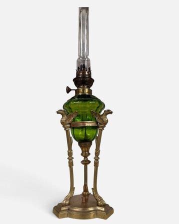 Oil lamp from the 19th Century - Petroleumlamp - Brons,