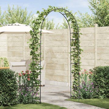 vidaXL Tuin Boog Zwart 115 x 37 x 231 cm, Verzenden, Nieuw