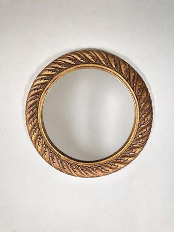 Wandspiegel- Jacobeaans-stijl verguld houten ronde spiegel -