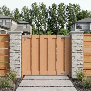 vidaXL Tuinpoort 100 x 80 cm WPC en Aluminium Bruin, Verzenden, Nieuw