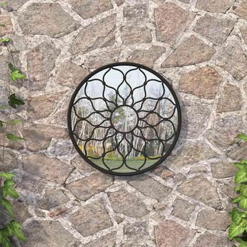 vidaXL Tuinspiegel rond 40x3 cm ijzer zwart, Verzenden, Nieuw