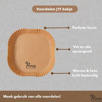PREPAIR - Airfryer bakpapier - Vierkante papieren filters-, Ophalen of Verzenden, Zo goed als nieuw