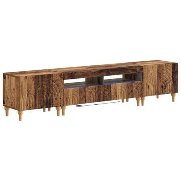 vidaXL 3-delige LED TV-kast Oud hout Bewerkt hout, Minder dan 50 cm, Verzenden, Nieuw, Minder dan 100 cm