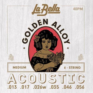 La Bella L-40PM Golden Alloy 80/20 Brass Akoestische Gitaar, Ophalen of Verzenden, Nieuw