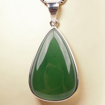 Hanger van nefriet in 925 zilver – Yunnan - Hoogte: 65 mm -