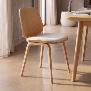 *WOONWINKEL* Scandinavische Vintage Stoel Plywood Eiken, Huis en Inrichting, Verzenden, Nieuw, Stof