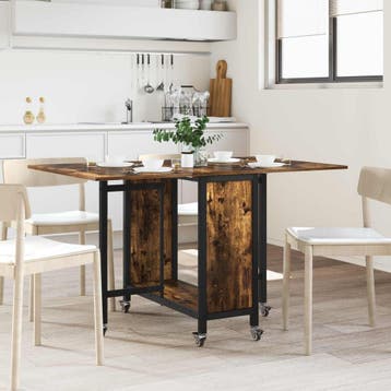 vidaXL Opvouwbare eettafel met wielen 130 x 80 x 76,5 cm, Verzenden, Nieuw